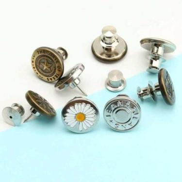 Imagem de Kit 10 Botão Fivela Universal para Ajuste Instantâneo de Calça Reduz M