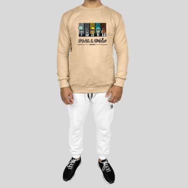 Imagem de Conjunto Calça e Blusa Moletom Careca Sem Capuz Algodão Estampado Loko