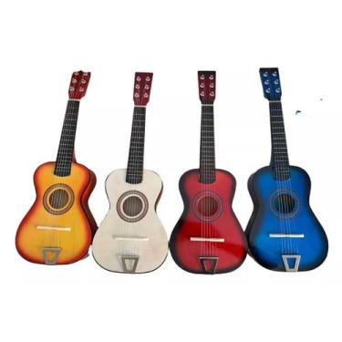 Imagem de Mini Violão Infantil Acústico Corda Em Aço Palheta vermelho - kung