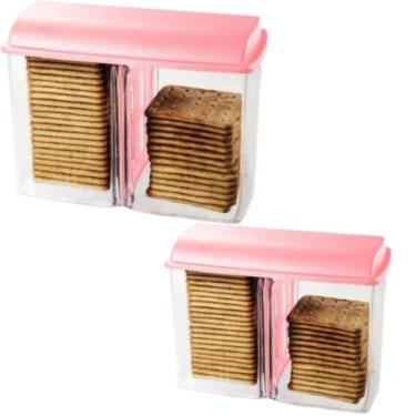 Imagem de Kit 2 Porta Biscoito Bolacha de Acrílico + Tampa e Divisória - JW SHOP
