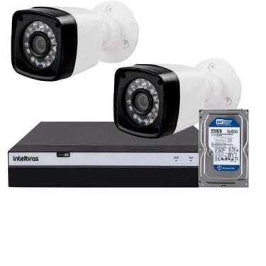 Imagem de Kit 2 Câmeras Full HD 1080p + DVR Intelbras MHDX 3104 c/HD 250gb