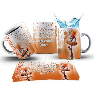Imagem de Caneca 325ml Divertidamente 2 Mood do Dia Ansiedade Tristeza - LARANJA