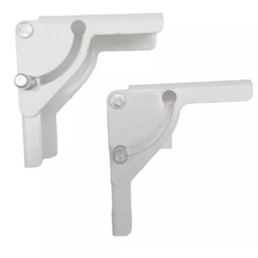 Imagem de Kit 02 Dobradiça Para Pés De Mesa Dobravel Com Trava KROK-Branca