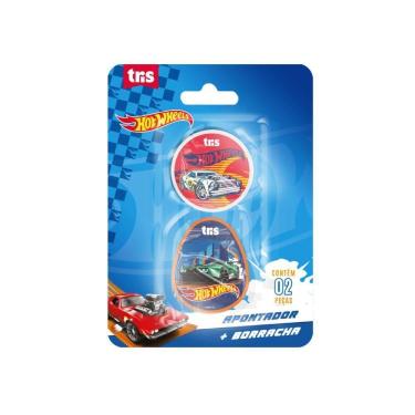 Imagem de Kit Hot Wheels Escolar Apontador E Borracha Com 2 Unidades