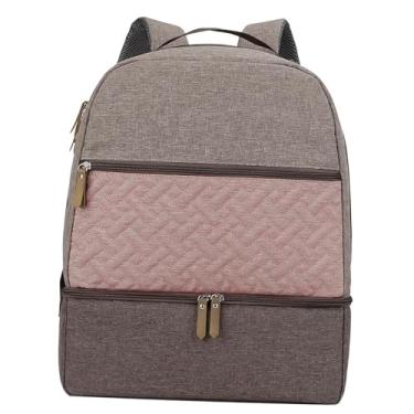 Imagem de Almencla Mochila para fraldas de bebê, bolsa para troca de fraldas para mamãe e papai, portátil, grande capacidade, multifuncional, leve, mochila de viagem, Multicolor B