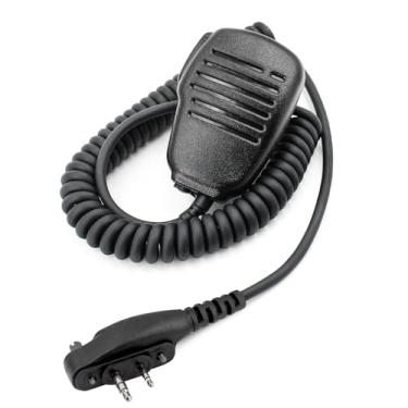 Imagem de Microfone de alto-falante compacto HM-158LA compatível com rádios icom I IC-F1000 F2000 F3001 F4001 F3002 F4002 IC-V8 IC-V80 V86 com conector rosqueado de 2 pinos, clipe jacaré giratório e conector de