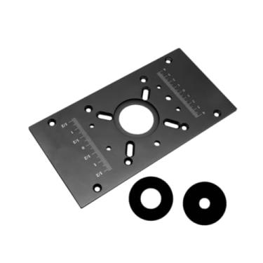 Imagem de WeiLaiKeQi Placa de inserção de mesa de roteador M8 Bancadas de marcenaria Kit de de elevação de roteador de liga de alumínio para entalhe, aparar e, Preto