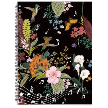 Imagem de MAXCURY Caderno de música em branco, composição, manuscrito, papel, arte, música, preto, 100 páginas, 26 x 19 cm (Flora)