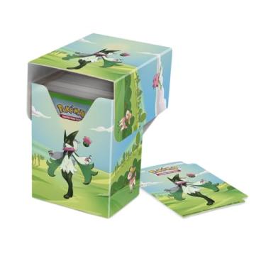 Imagem de Série Gallery: Morning Meadow Caixa de baralho MTG vista completa - Arte Pokémon tipo grama vibrante - Caixa de baralho Commander com tampa segura - Armazenamento seguro para arquivo para deck box MTG