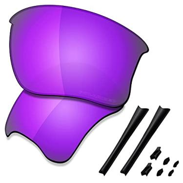 Imagem de SAUCER Lentes de reposição premium e kits de borracha para Oakley Flak Jacket XLJ | Flak Jacket XLJ Low Bridge Fit Óculos de sol de alta defesa - Violeta roxo polarizado