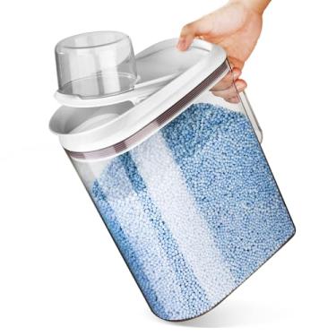 Imagem de LivLab Recipiente para Cereais- 5 Libras Good Grips, Recipiente Hermético para Armazenamento de Arroz, Dispensador de Alimentos para Animais de Estimação com Tampa + Copo Medidor, (, 3,5 Kg)