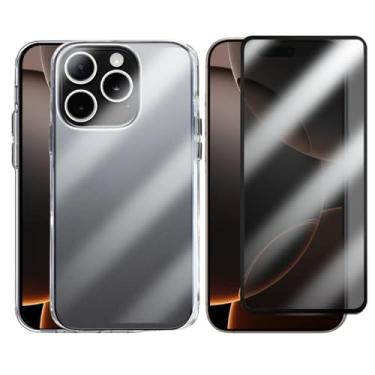 Imagem de Kit Capa Capinha Clear Case Space Compatível iPhone 16 Pro e Película 3d Privacidade