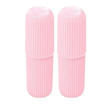 Imagem de Porta Escova Dental Case Estojo Bolsa Viagem Escola 2pçs (Rosa)