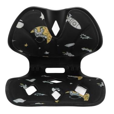 Imagem de Almofada Ergonômica de Assento de Apoio Lombar, Almofada de Cadeira para Estudantes e Crianças Em Cadeiras de Escritório, Suporte Traseiro Dobrável Portátil para Jantar, (Preto)