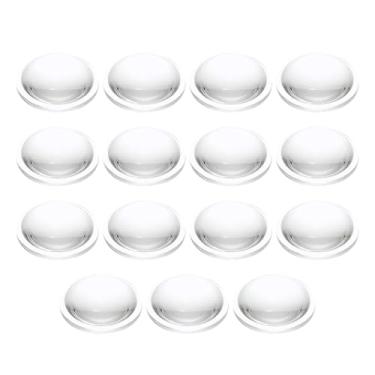 Imagem de PATIKIL Lente convexa plana de 19,5 mm de diâmetro, 15 peças de altura de 5,5 mm, lente condensadora convexa óptica LED acrílica com borda para lanterna, carro, bicicleta, holofote, transparente,