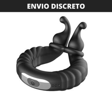 Imagem de Anel peniano Estimulador Clitóris com vibrador e pontas estimuladoras 