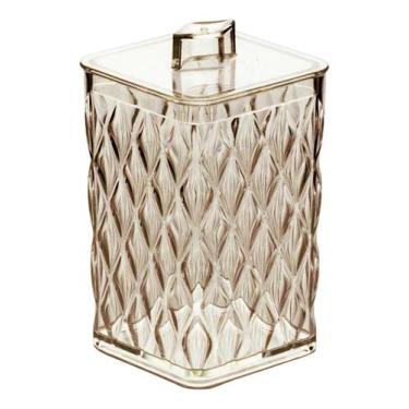 Imagem de Porta Algodão Cotonete Organizador Com Tampa Acrilico Banheiro Quarto 