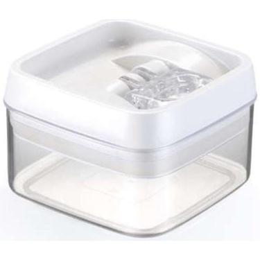 Imagem de Pote de acrilico quadrado transparente com tampa hermetica