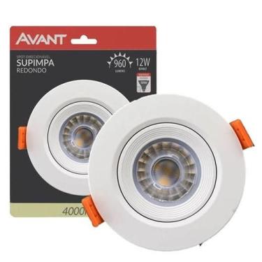 Imagem de 7 Spot Redondo Embutir 12w Branco Neutro 4000k Sanca Gesso - Avant