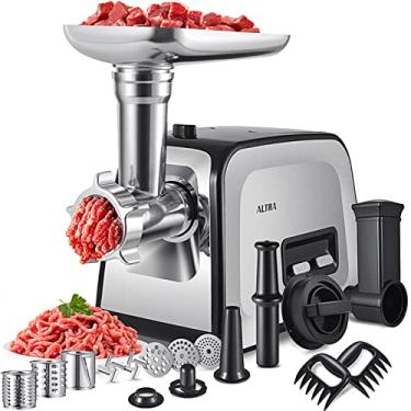 Imagem de ALTRA LIFE Meat Grinder, Sausage Stuffer, [2800W Max] Electric Meat Mincer with Stainless Steel Blades & 3 Grinding Plates,Sausage Maker & Kubbe Kit for Home Kitchen & Commercial Using