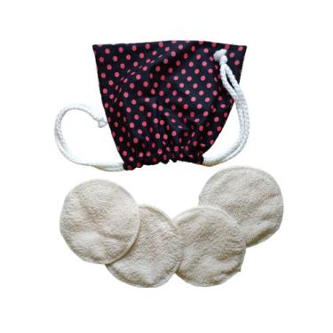 Imagem de Kit 10 ecopads reutilizáveis + bolsinha de tecido - Ateliê Pequenas Fo