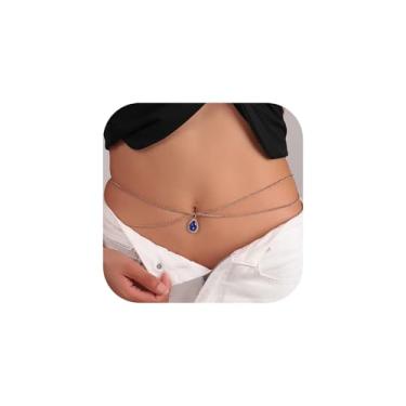 Imagem de Corrente de cintura de ouro para mulheres, banhado a ouro 18K, corrente de barriga, strass, corrente de praia, ajustável, biquíni, acessórios para mulheres, sexy, Adjustable, Liga metálica, Sem Pedra