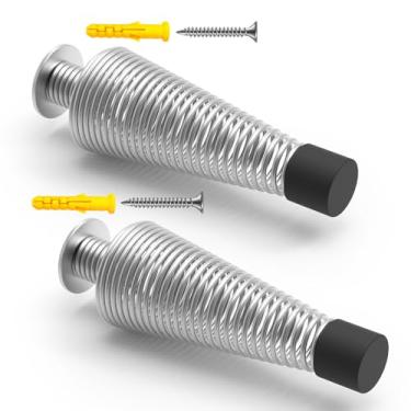 Imagem de Mousike Rolhas de porta silenciosas, flexão de 360° de alta elasticidade, sem ruído de colisão ao abrir ou fechar a porta, batentes de porta de mola de 11 cm protegem as paredes e portas, também