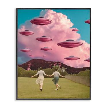 Imagem de Stupell Industries Pick Me Alien Invasion Design de parede giclée emoldurado preto por Mary Urban, 40 x 50 cm