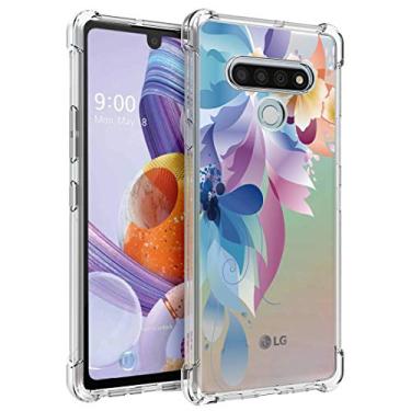 Imagem de Osophter Capa para LG Stylo 6 transparente com cantos reforçados TPU com absorção de choque flexível para LG Stylo 6 (pintura colorida)