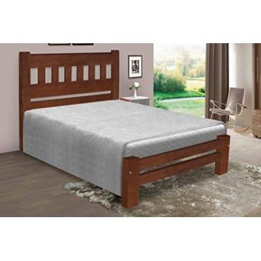 Imagem de Cama Queen Size Madri de Madeira Maciça Tauari - Cor Castanho