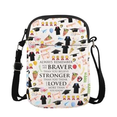 Imagem de Lywjyb Birdgot Bolsa transversal inspirada na graduação, presente de graduação universitária, presente de pós-graduação, Cr de graduação