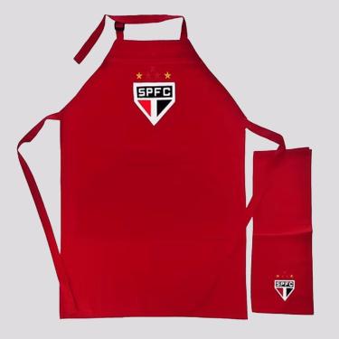 Imagem de Avental São Paulo Churrasqueiro Premium Vermelho-Unissex