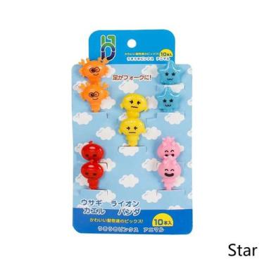 Imagem de Mini garfos palitos infantis petiscos lanches Frutas Estrela 10pçs - P