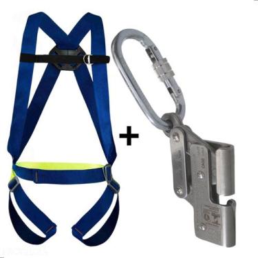 Imagem de Cinto De Segurança 1 Ponto Com Trava Quedas Para Cabo De Aço Proteção 