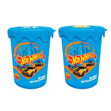 Imagem de Slime Gelelé Hot Wheels Metalizado Kit C/ 2 Potes 180g Cada