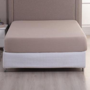 Imagem de Lençol Avulso King Malha 100% algodão c/ Elástico - Malucassim, Bege