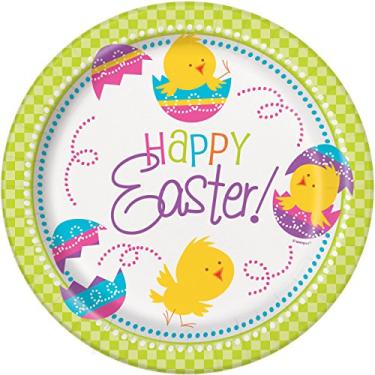 Imagem de Pratos de jantar de páscoa pintinho, 8 unidades
