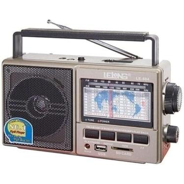 Imagem de Rádio Portátil AM/FM 11 Faixas Ondas Curtas Pen Drive Funciona com Pilhas ou Direto na Tomada Bivolt
