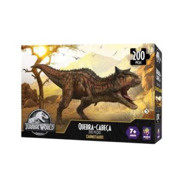 Imagem de Quebra-Cabeça Puzzle 200 Peças Carnotauro Jurassic World Mimo Toys - 2