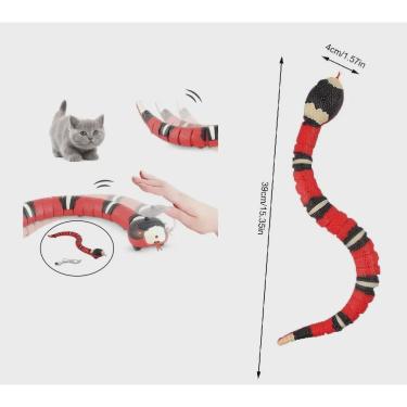 Imagem de Brinquedo Cobra Coral realista c/ sensor Interativo Gatos Pegadinha tik tok