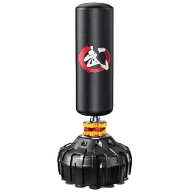 Imagem de Saco de boxe pesado com suporte para jovens adultos, base de balde de sucção grande de 65 cm, bolsa de pancada independente de 69 polegadas, amortecedor, sacos de kickboxing em pé para treinamento de