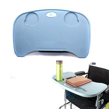 Imagem de Acessórios de mesa para bandeja de regaço para cadeira de rodas - bandejas médicas para cadeira de rodas para escrever, ler e comer - adaptam-se a cadeiras de rodas manuais ou elétricas