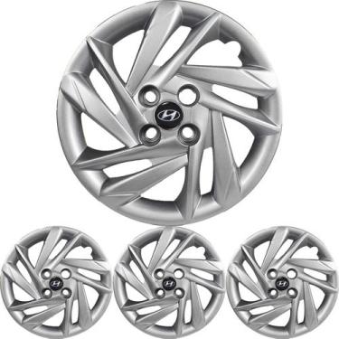 Imagem de JG 4 Calota HB20 2022 2023 Aro 15 Prata Metálico com Emblema - Prime