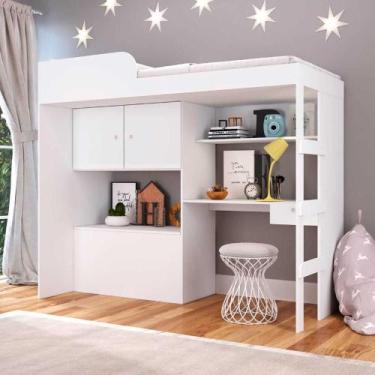 Imagem de Cama Infantil 193,5cm c/ Escrivaninha Armário 2 Portas e Baú - Art In 