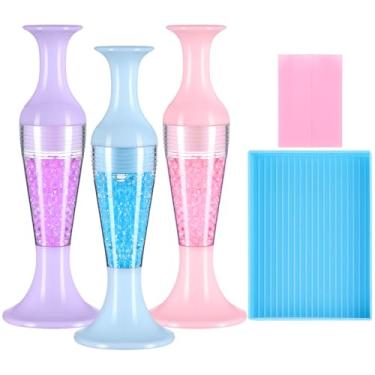 Imagem de Ferramentas de pintura de , 3 peças de canetas de arte de com bandeja e 6 peças de argilas, caneta de tinta de , de arte de para artesanato em