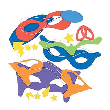Imagem de Fun Express Kit de artesanato de máscara de espuma de super-herói – Faz 12 – Artesanato DIY para crianças e casa, atividades de festa