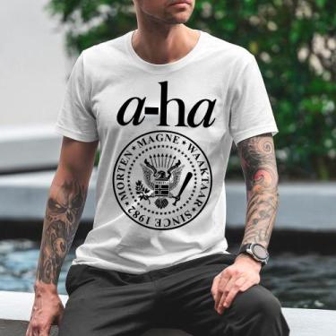 Imagem de Camiseta camisa A-HA, banda new wave anos 80 varias cores exclusiva un