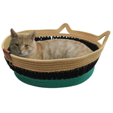 Imagem de Cama Gato Arranhador Cesto Ninho Rasqueavel Caminha Pet Animais Cao Co
