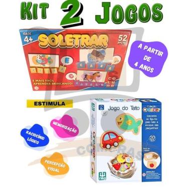 Imagem de Kit 2 Brinquedo Educativo Jogo Do Tato Sensorial Encaixe Interativo So