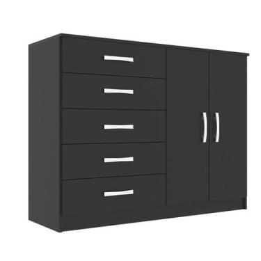 Imagem de Cômoda Austin 2 PT 5 GV Preta - Evidência